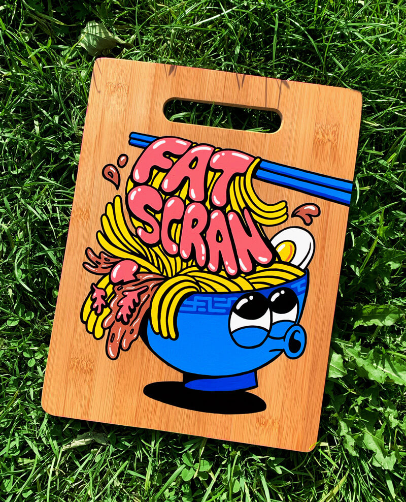 illustrated chopping board